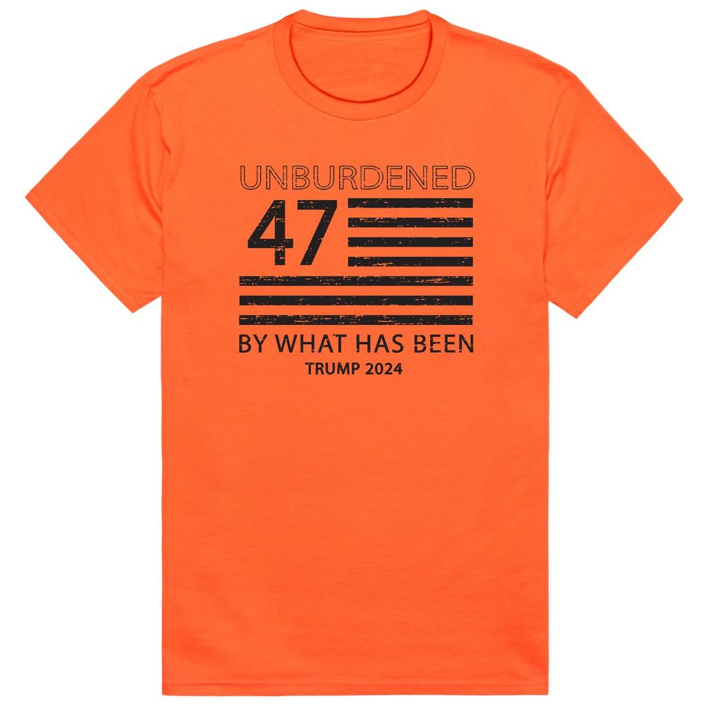 Rapiddominance Adult's America T-Shirt - "Unburdened", Orange (Small)
