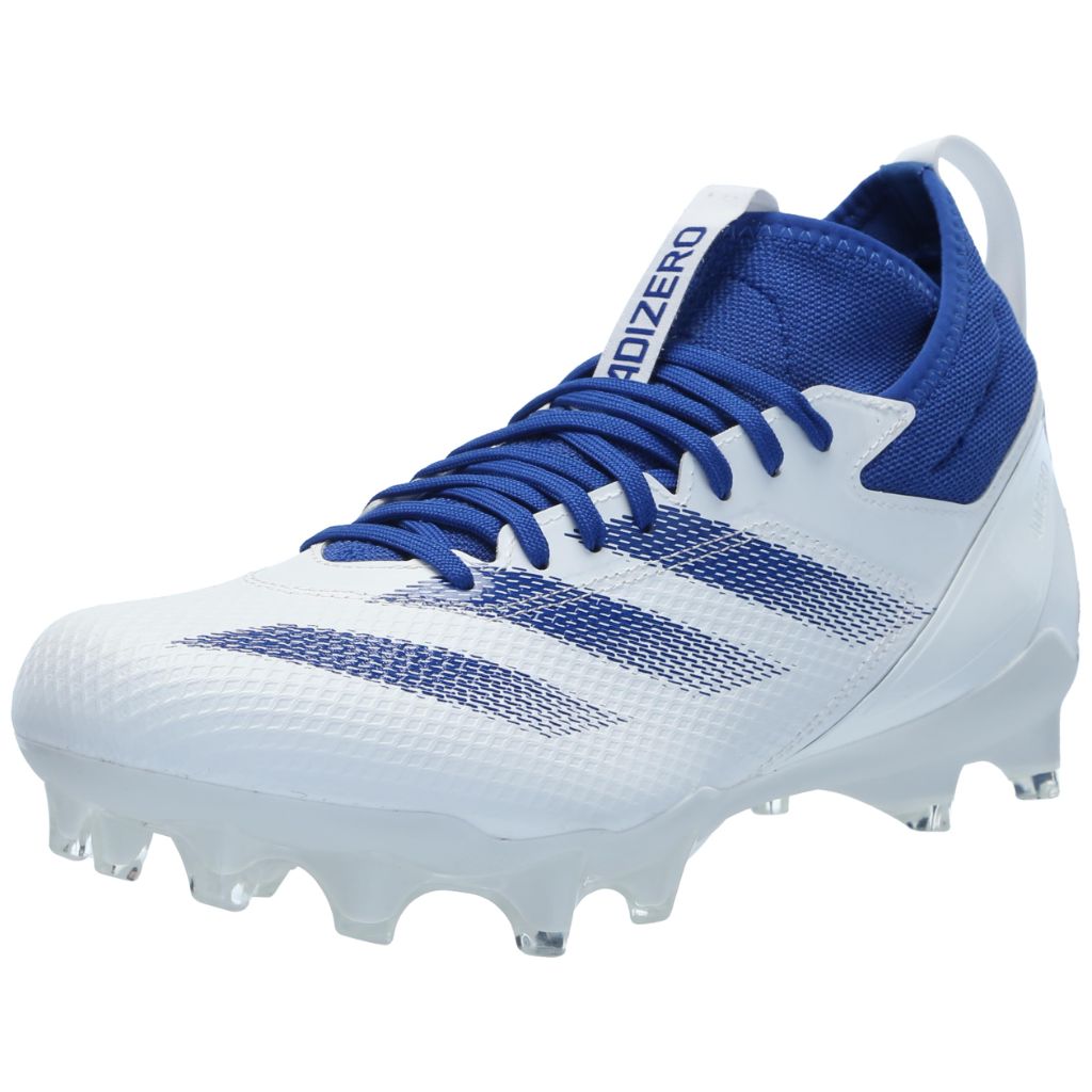 adidas Men's Adizero Impact Football Cleats - White/Team Royal Blue/White, Size 16