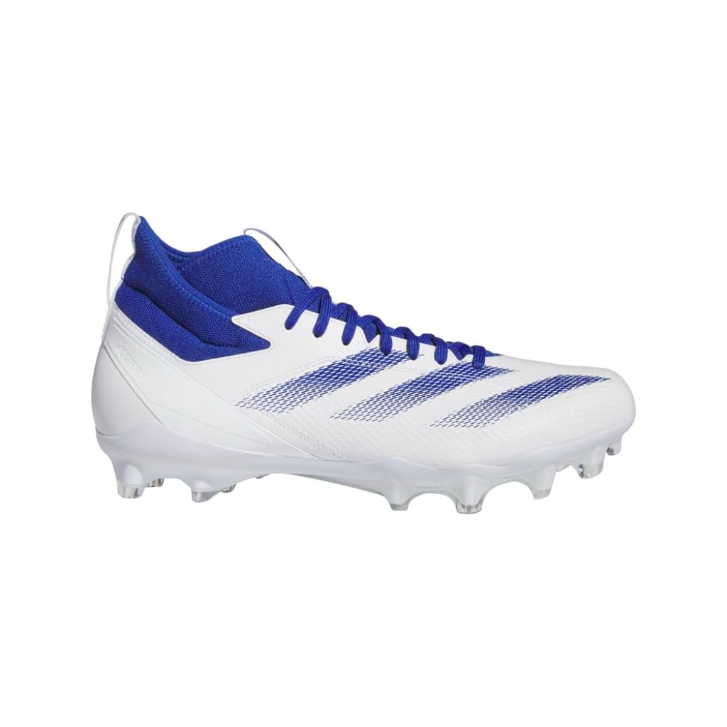 adidas Men's Adizero Impact Football Cleats - White/Team Royal Blue/White, Size 16
