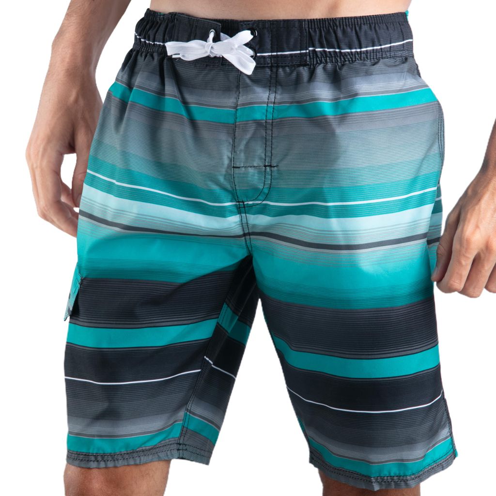 Kanu Surf Men's Beach Swim Trunks - Horizon Black/Green, XXL
