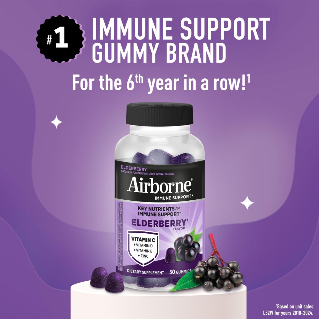 Airborne Immune Support Elderberry with Vitamin C Gummies - 50ct.