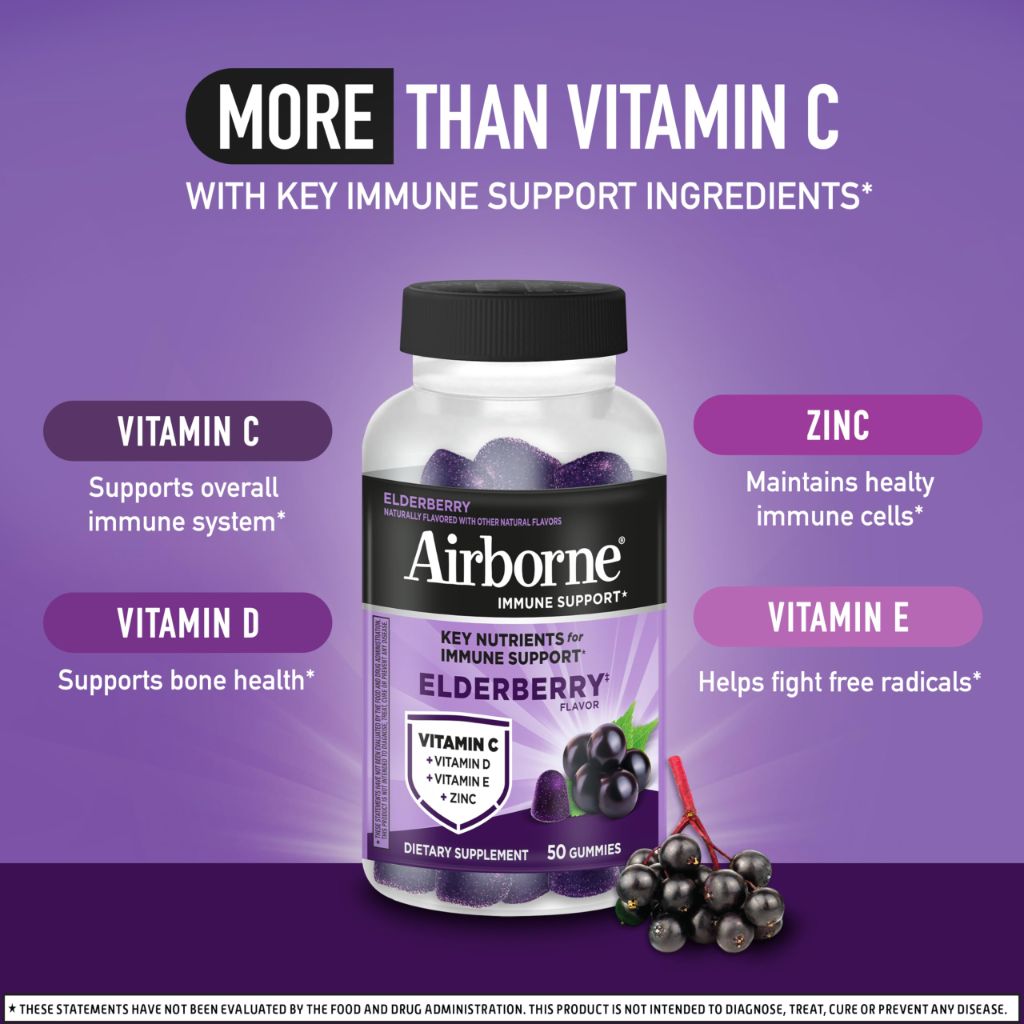 Airborne Immune Support Elderberry with Vitamin C Gummies - 50ct.