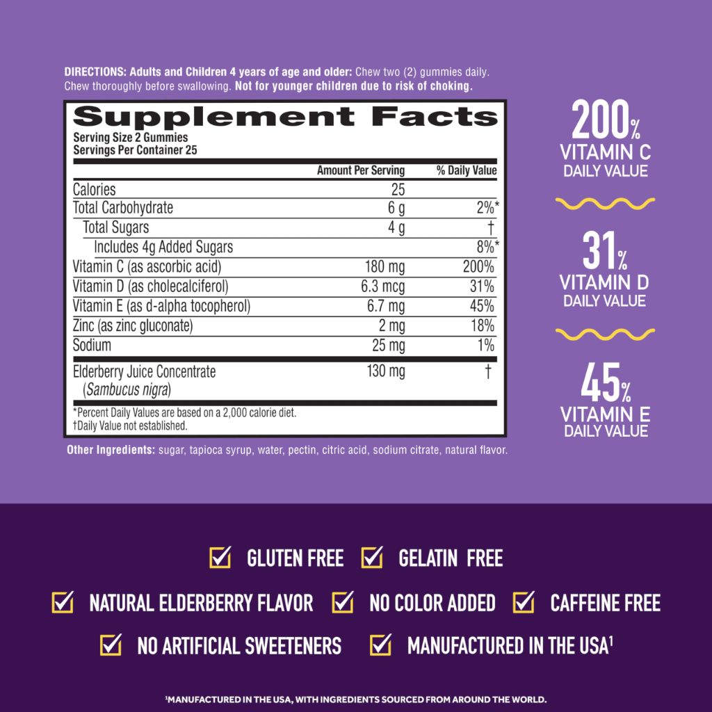 Airborne Immune Support Elderberry with Vitamin C Gummies - 50ct.