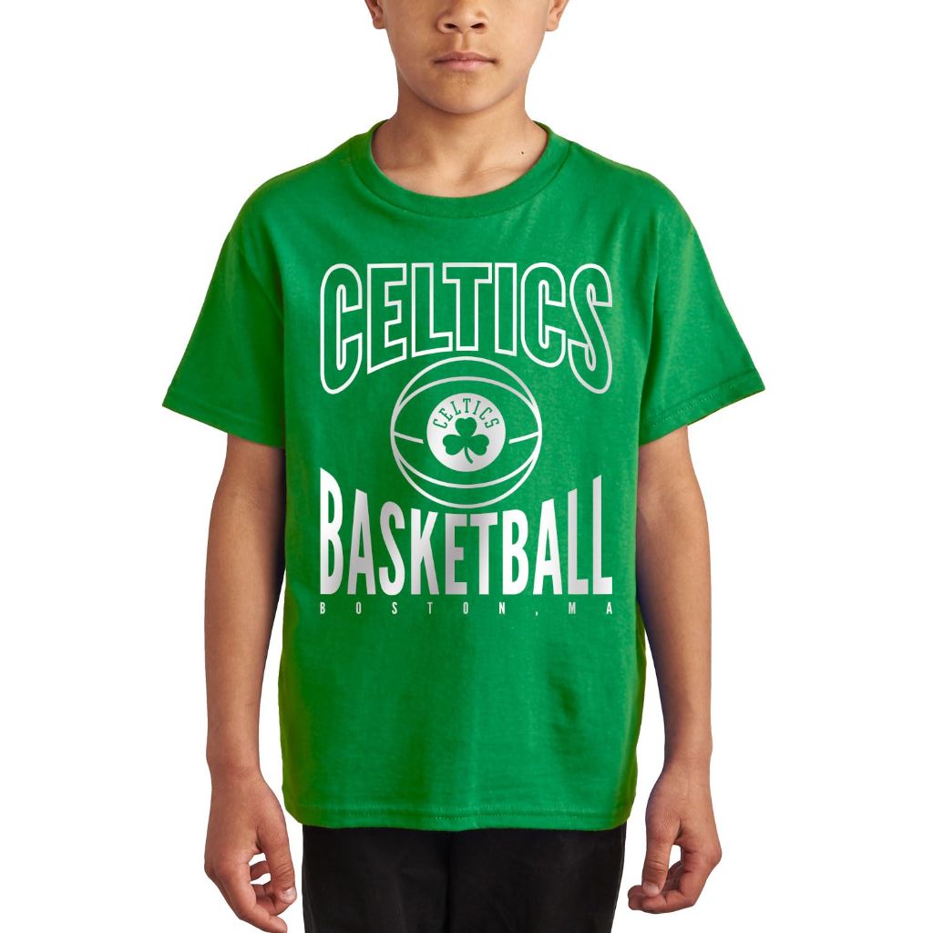 Junk Food Kids NBA Short Sleeve T-Shirt - Boston Celtics, Green (YXL)