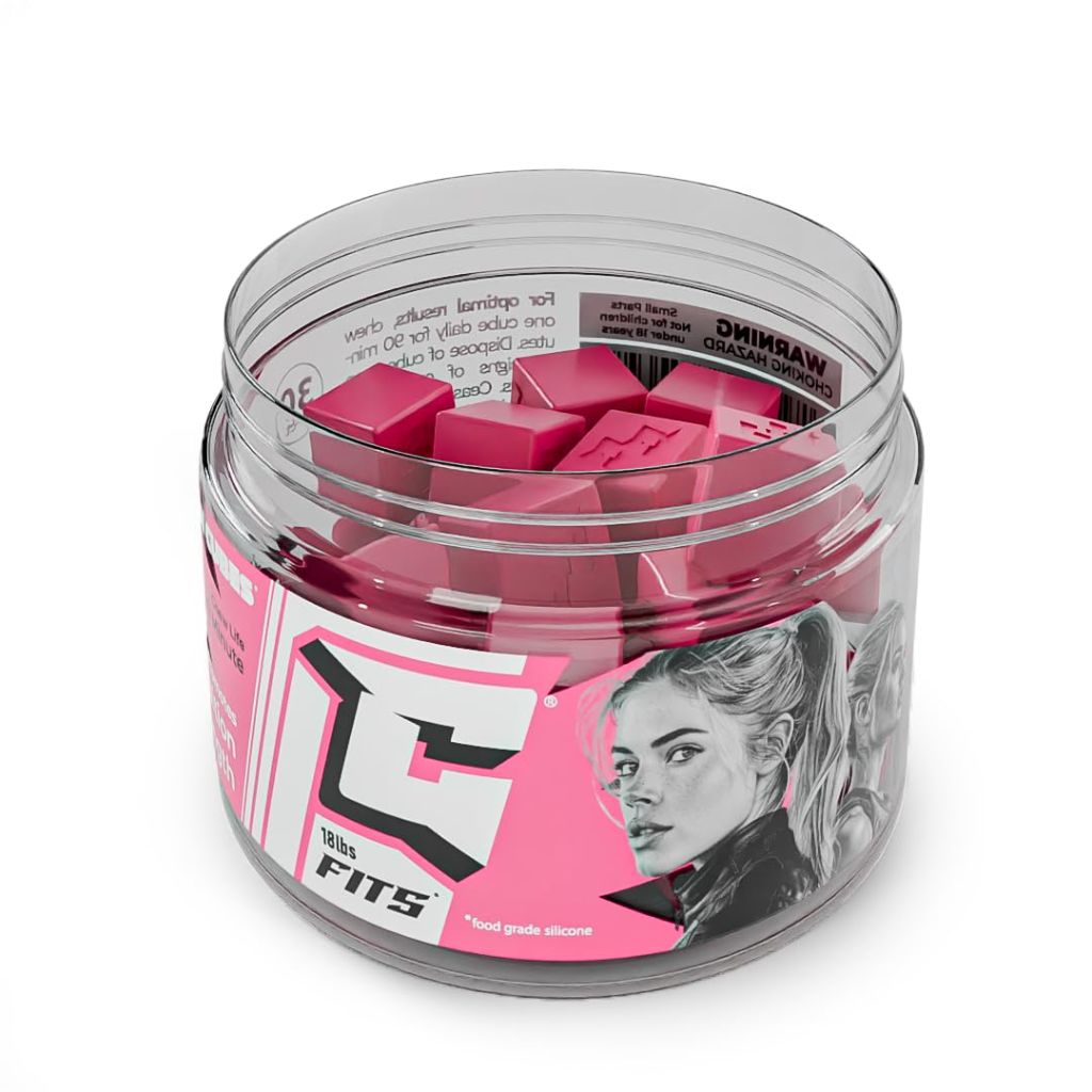 ChewCubes FITS - 18lbs, 30ct Athletic Jawline - Pink