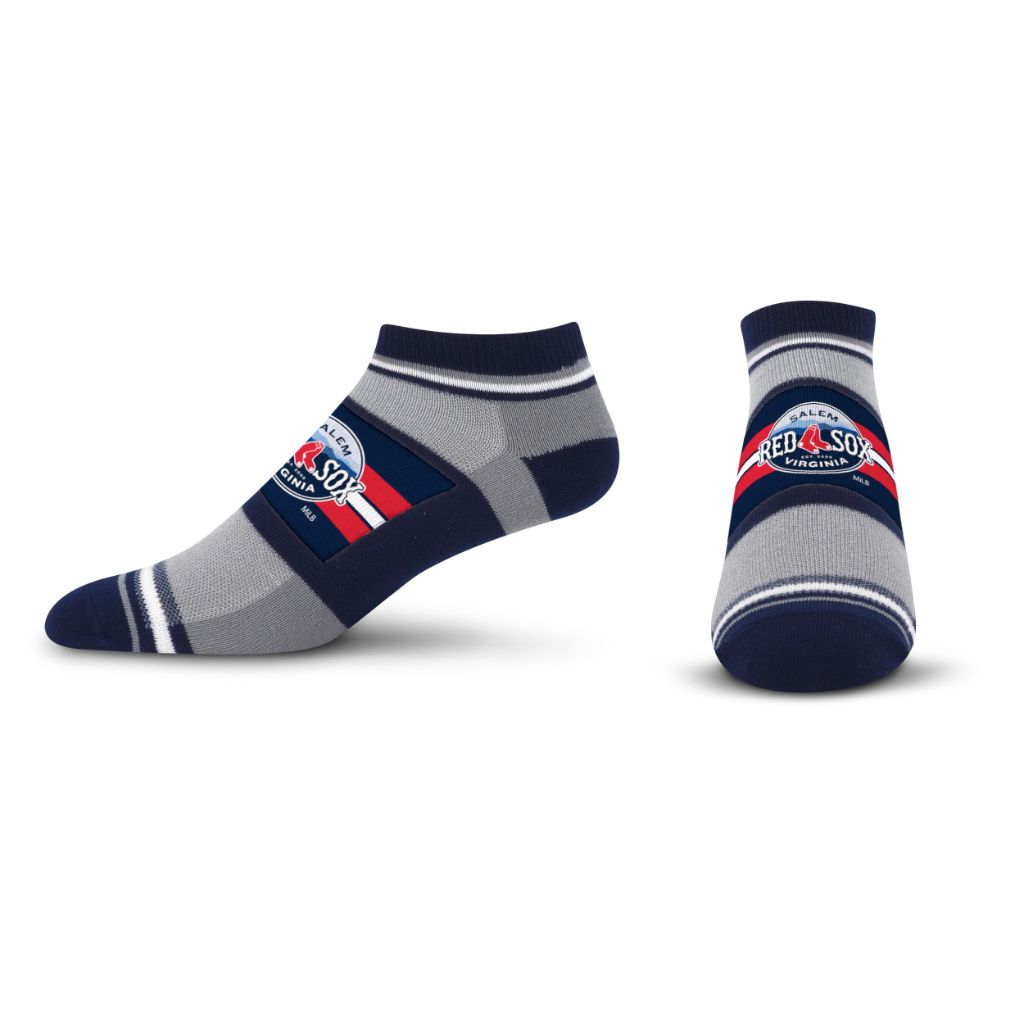 For Bare Feet Youth MiLB Streak Sock - Salem Red Sox, Size 13, 1-3