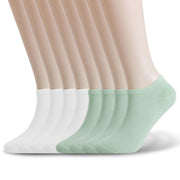 Wildarms Women's Ankle Socks - White/Gray, Size 6-9 (8 Pairs)