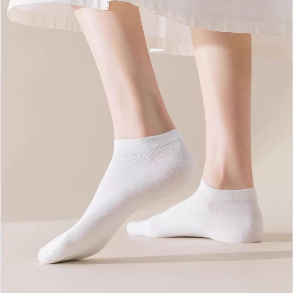 Wildarms Women's Ankle Socks - White/Gray, Size 6-9 (8 Pairs)
