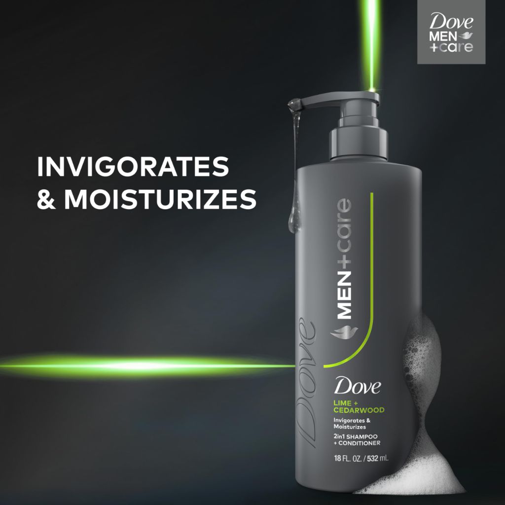 Dove Men+Care 2-in-1 Shampoo and Conditioner - Lime & Cedarwood, 18 fl. oz.