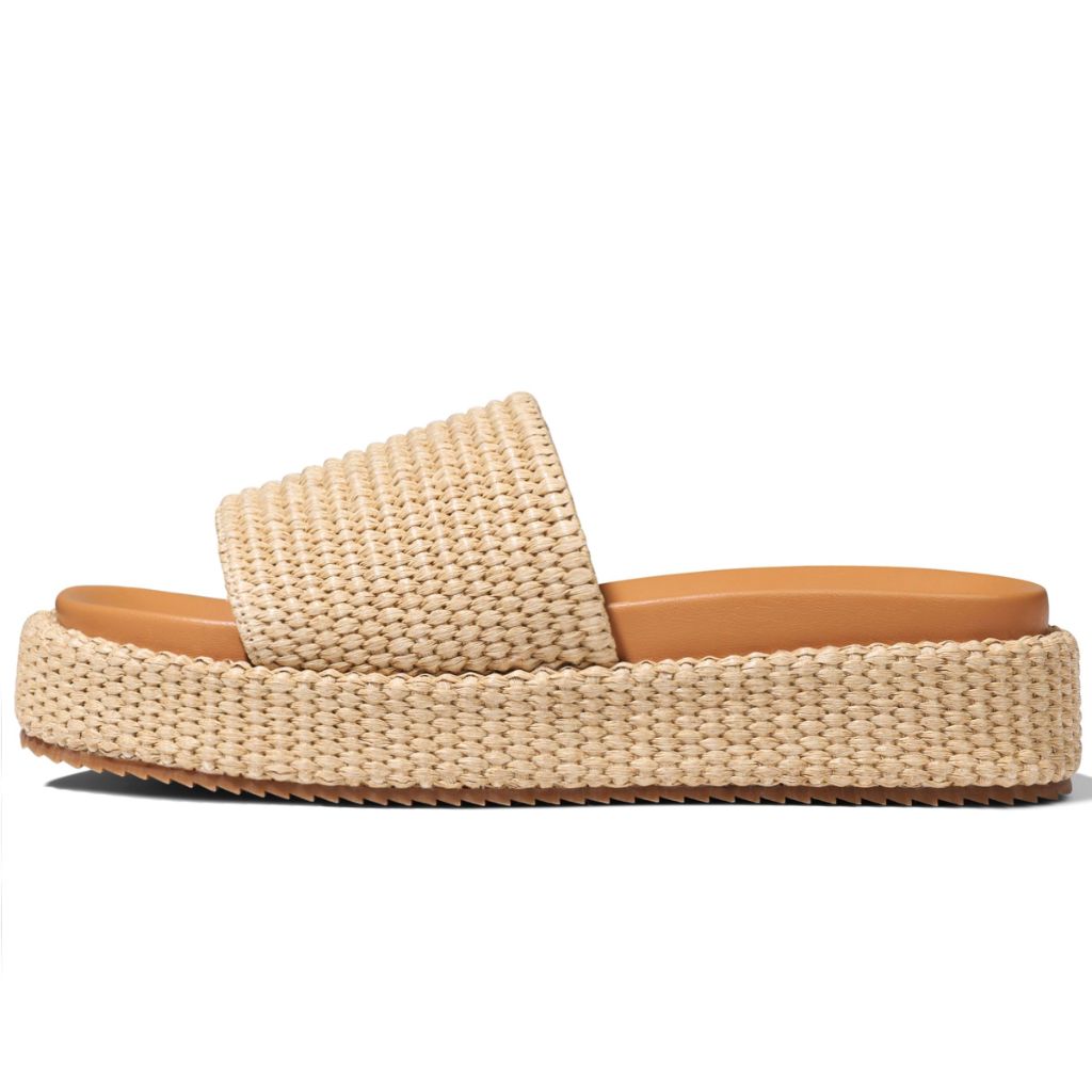 Equades Women's Espadrilles Slide Sandals - Brown Raffia, Size 7.5