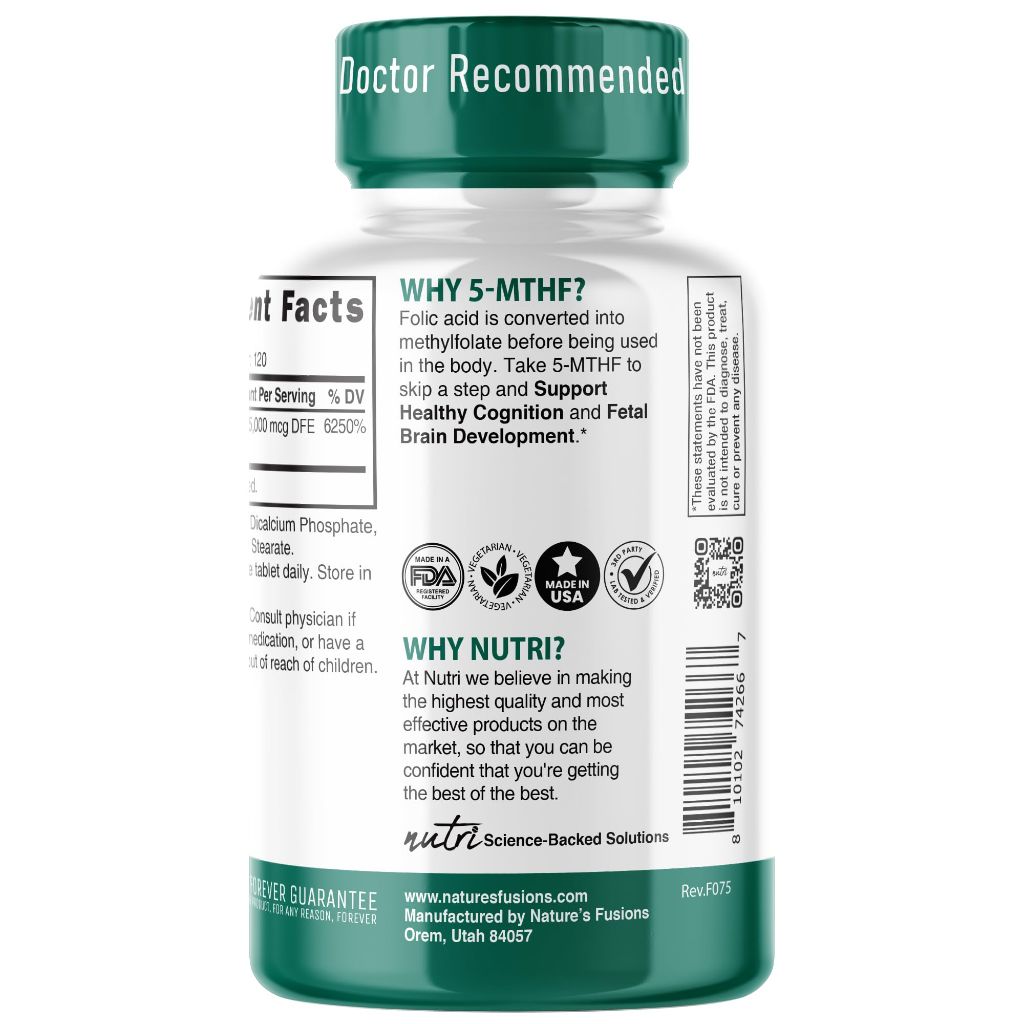 Nutri 5-MTHF L Methylfolate 15mg - 120 Tablets