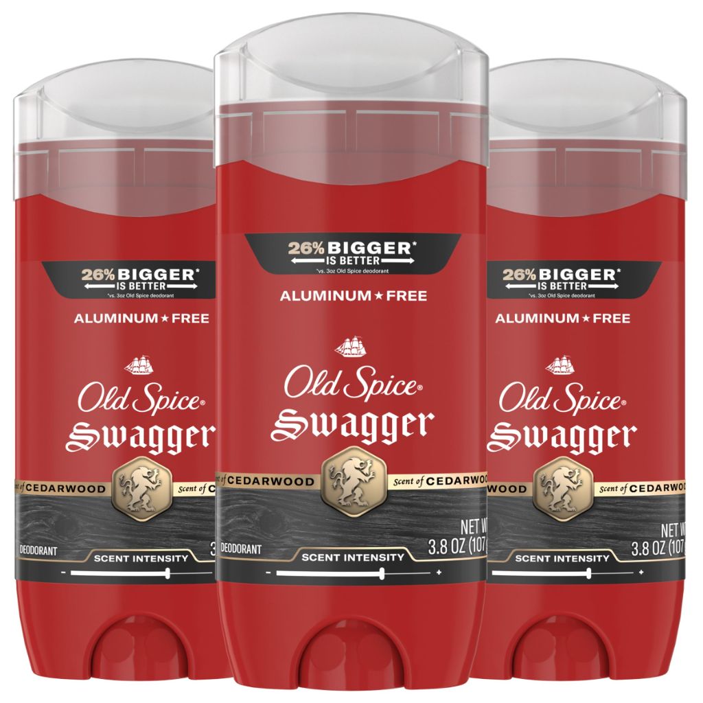 Old Spice Men's Aluminum-Free Deodorant - Swagger with Cedarwood Scent, 3.8 oz (3 Pack)