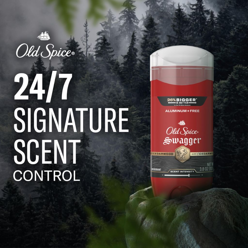 Old Spice Men's Aluminum-Free Deodorant - Swagger with Cedarwood Scent, 3.8 oz (3 Pack)