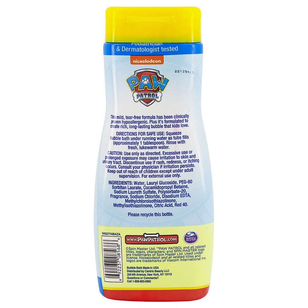 Paw Patrol Tear-Free Bubble Bath - Raspberry Rescue, 24 fl. oz.