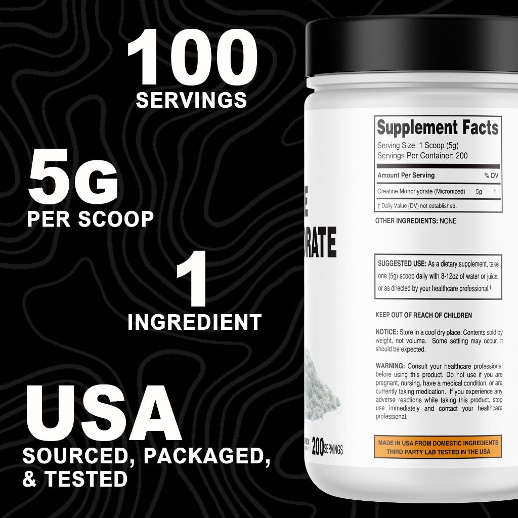 It's Just! Creatine Monohydrate Powder - Unflavored, 200 Servings