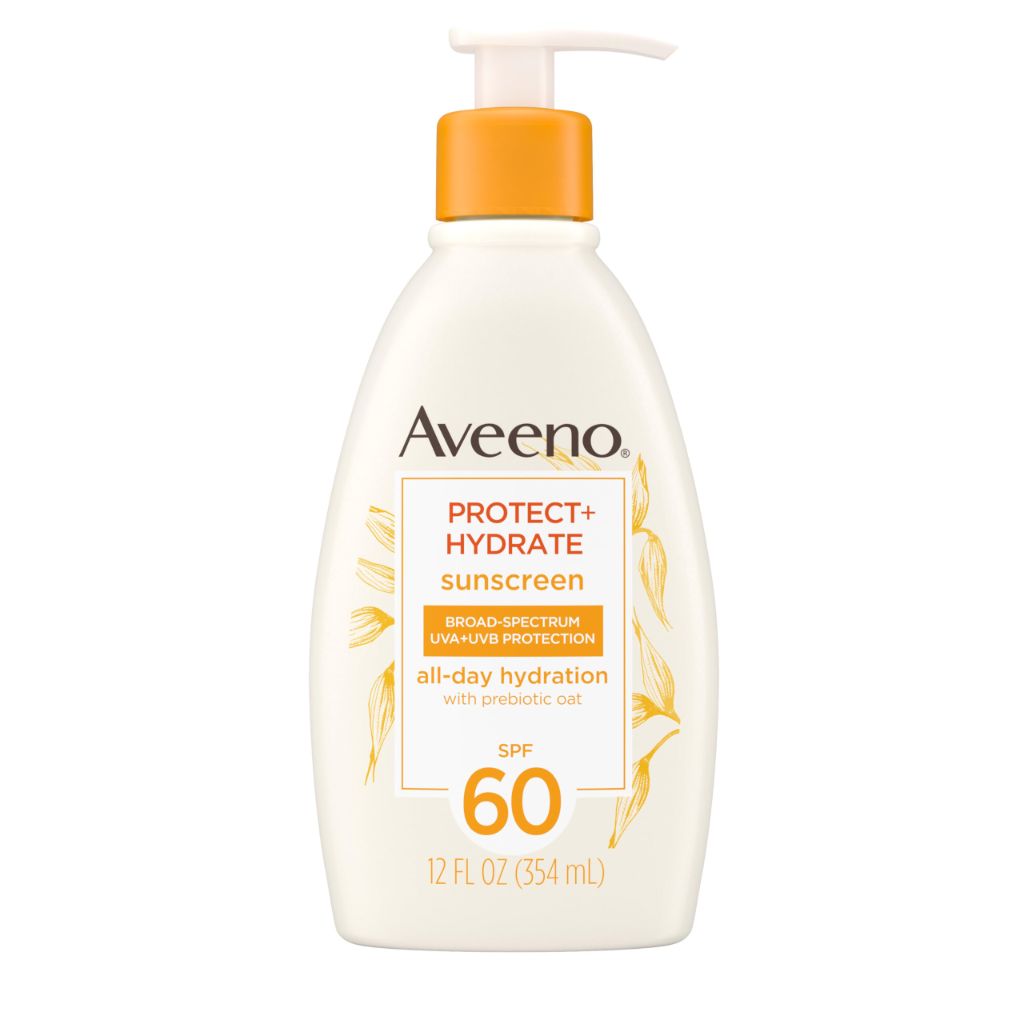 Aveeno Protect + Hydrate Sunscreen Moisturizing Lotion with Prebiotic Oat SPF 60 - 12 fl. oz.
