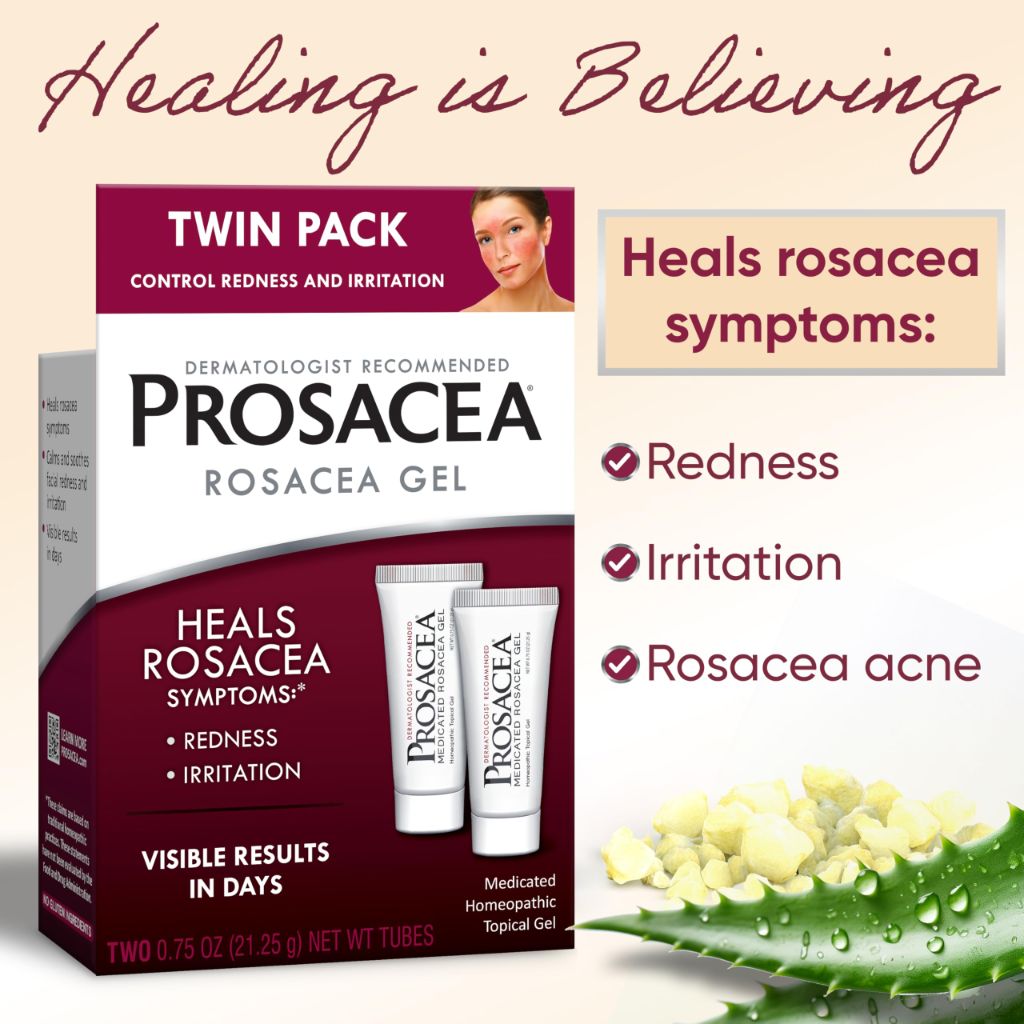 Prosacea Medicated Rosacea Treatment Gel for Face - 0.75 oz. (2 Pack)