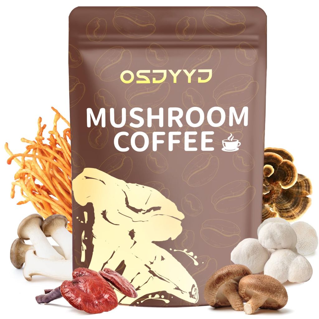 Organic Mushroom Coffee  – Instant Coffee & 6 Mushrooms, 30 Servings-Medium Roast