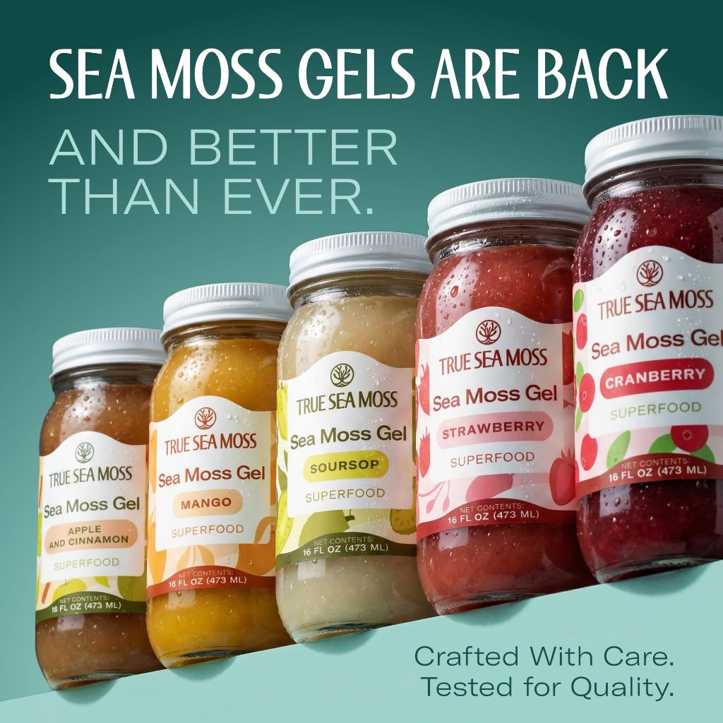 TrueSeaMoss Wildcrafted Seamoss Gel – Mango, 16 fl. oz.