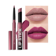 2-in-1 Matte Lip Liner and Lipstick Combo Set - Purple 03