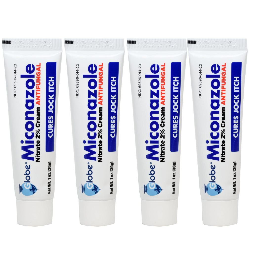 Globe Miconazole Nitrate 2% Antifungal Cream - 1 oz (4 Pack)