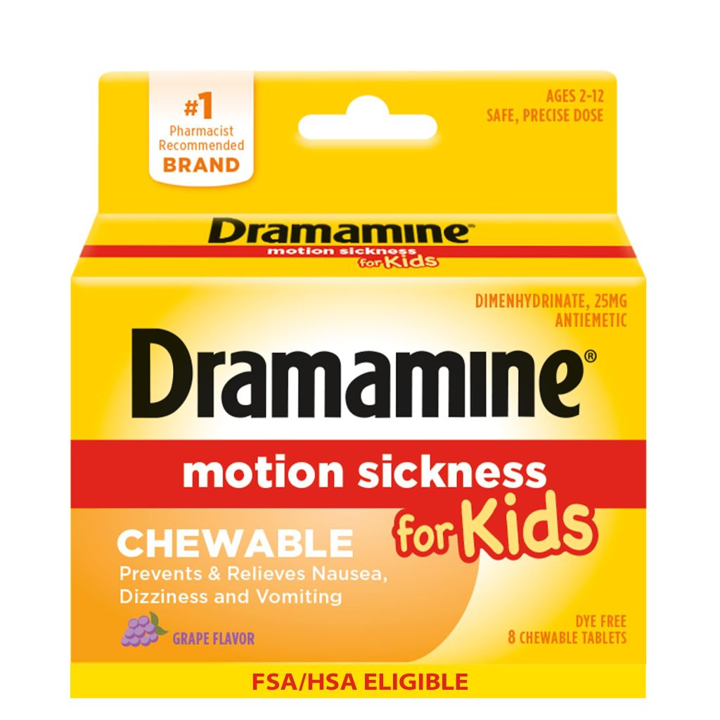 Dramamine Kid's Motion Sickness Chewables - Grape, 8 Tablets