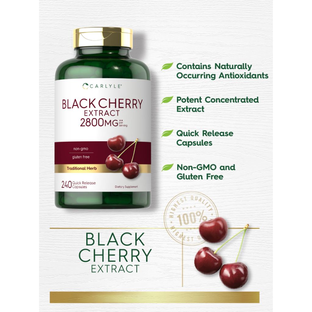 Carlyle Black Cherry Extract 2800mg - 240 Capsules
