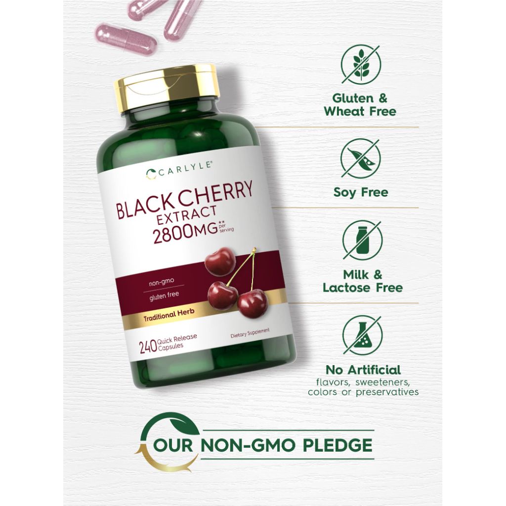 Carlyle Black Cherry Extract 2800mg - 240 Capsules