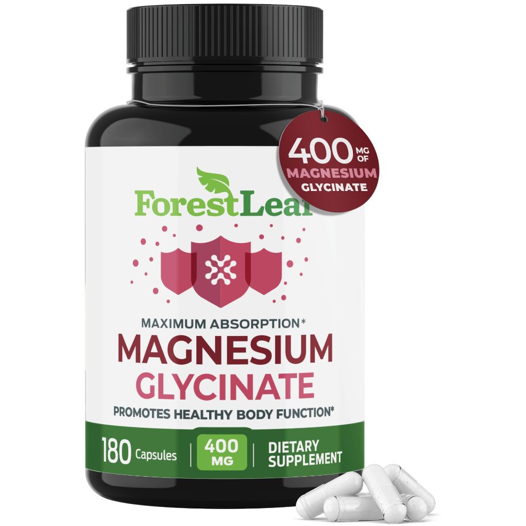 Forest Leaf Maximum Absorption Magnesium Glycinate 400mg - 180 Capsules