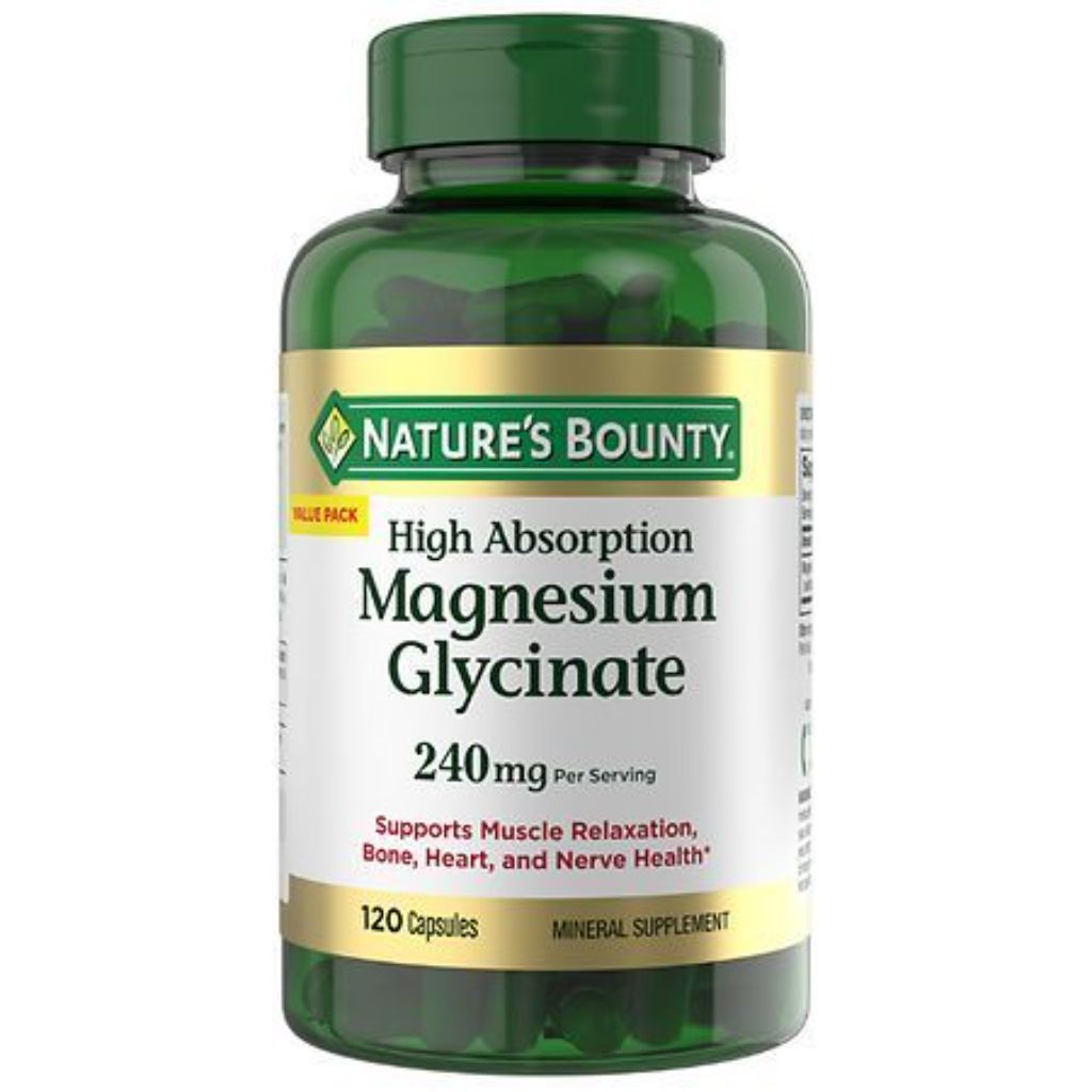 Nature's Bounty High Absorption Magnesium Glycinate 240mg - 120 Capsules