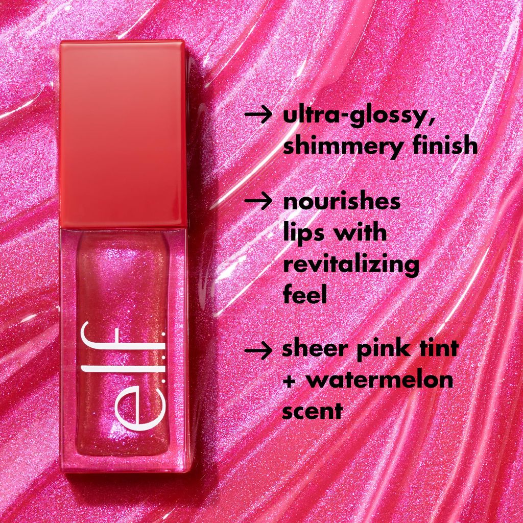 e.l.f. Jelly Pop Glow Reviver Lip Oil - Fresh Watermelon Scent, 0.25 fl. oz.