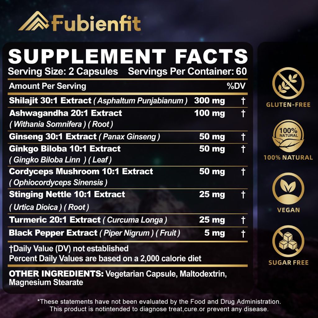 Fubienfit Shilajit Extra Strength - 120 Capsules