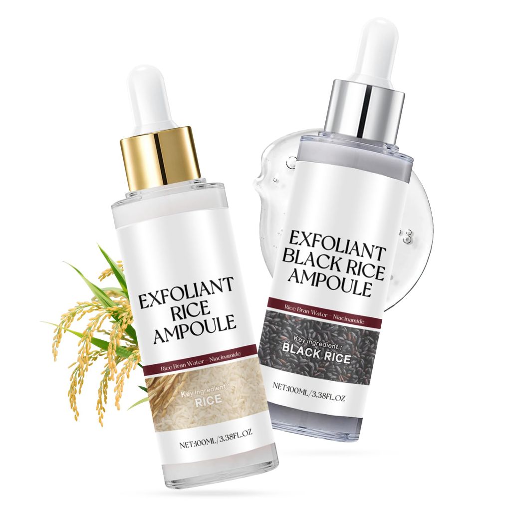 OceAura Rice Exfoliating Ampoule Set – 3.38 fl. oz. (2 Pack)