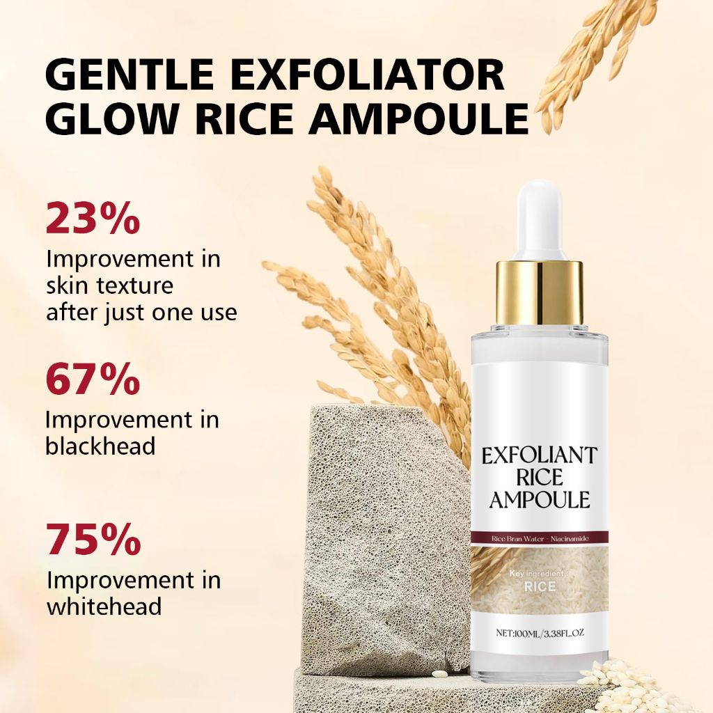 OceAura Rice Exfoliating Ampoule Set – 3.38 fl. oz. (2 Pack)