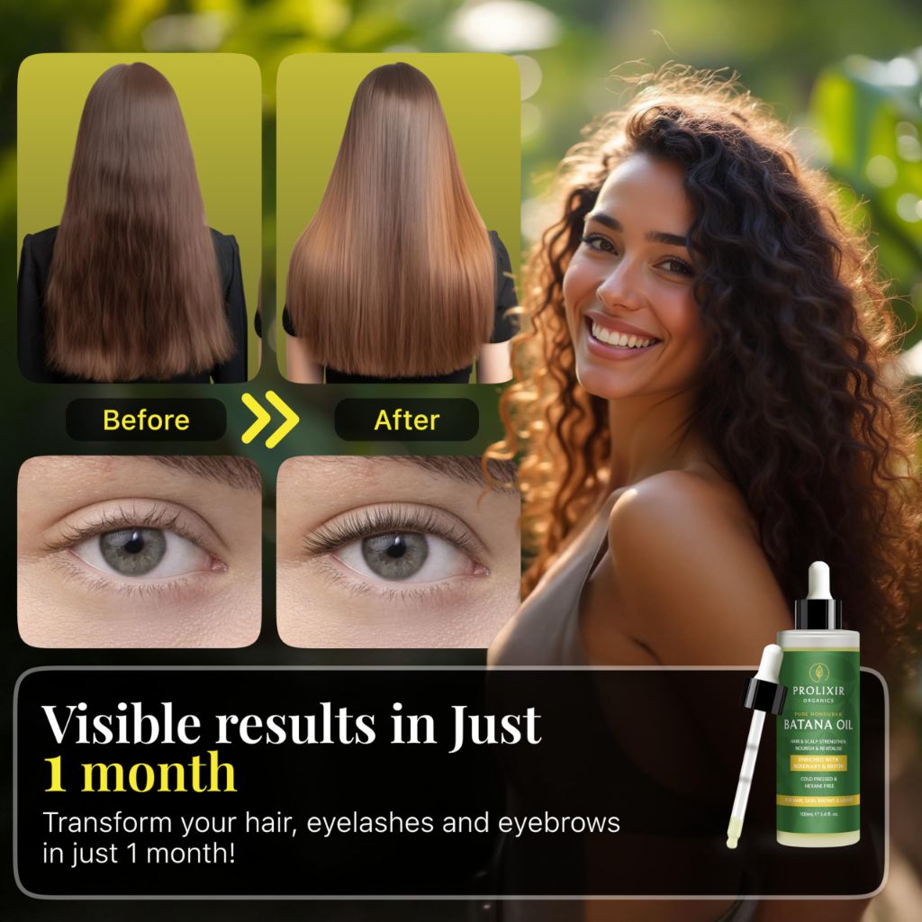 Batana Oil with Organic Rosemary & Biotin Serum for Hair, Eyebrow, & Eyelash Growth, 3.4 fl. oz.