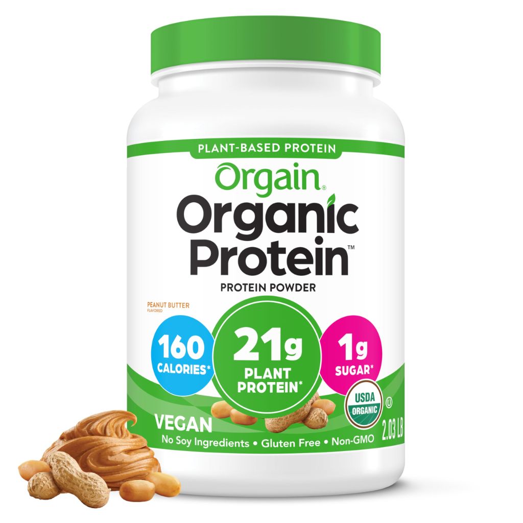 Orgain Organic Plant-Based Protein Powder - Peanut Butter, 2.03lb.