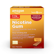 Amazon Basic Care Nicotine Polacrilex Coated Gum 4 mg (nicotine) - Cinnamon, 160 Count