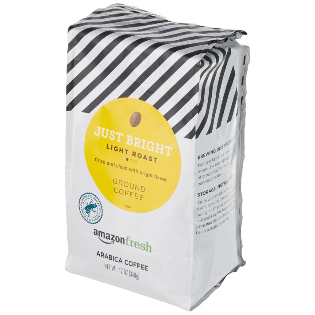 Amazon Fresh Just Bright Light Roast Ground Coffee - 12oz.