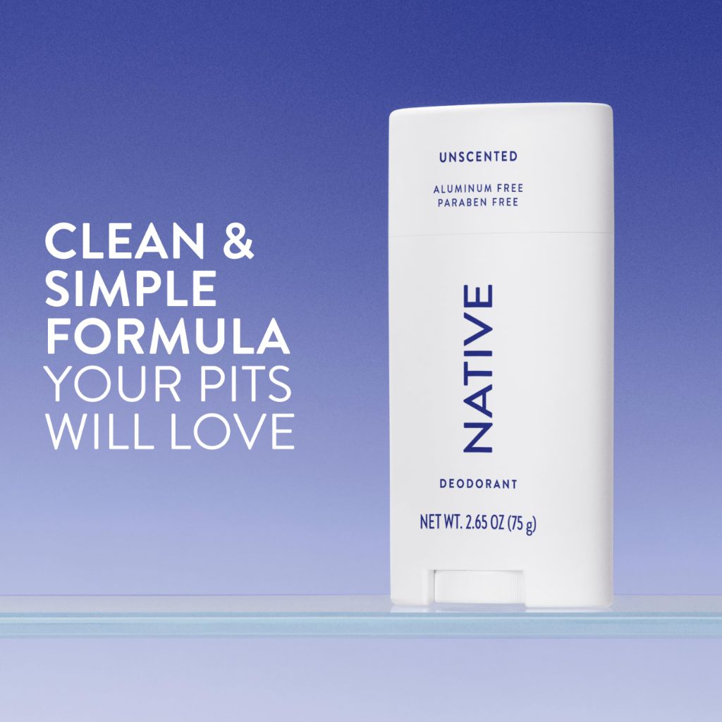 Native Aluminum Free Clean Deodorant - Unscented, 2.65 oz.
