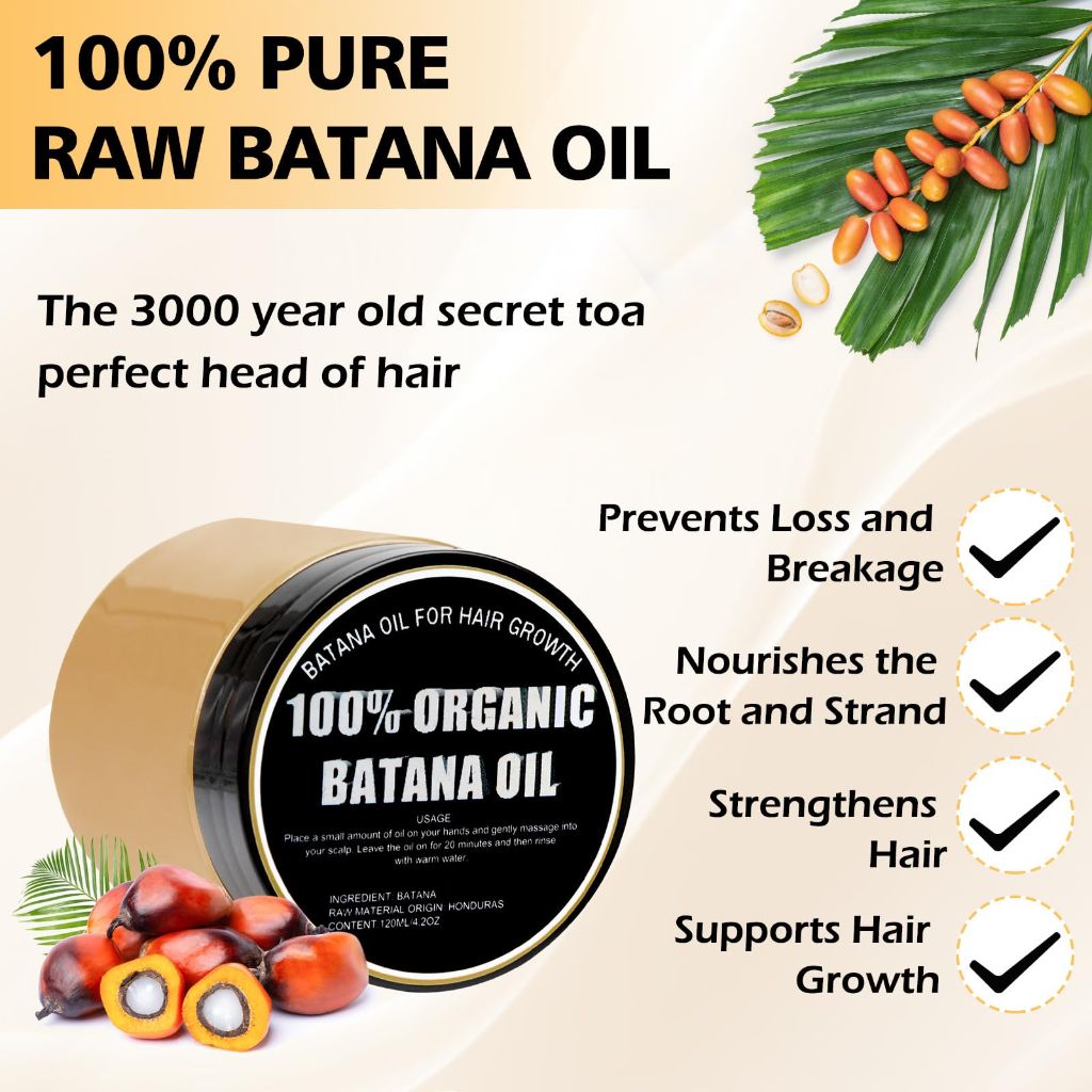 Gzarcwvn 100% Organic Raw Batana Oil for Hair Growth - 4.2 oz