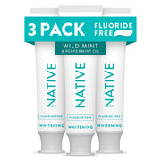 Native Fluoride Free Whitening Toothpaste - Wild Mint & Peppermint Oil, 4.1oz (3 Pack)