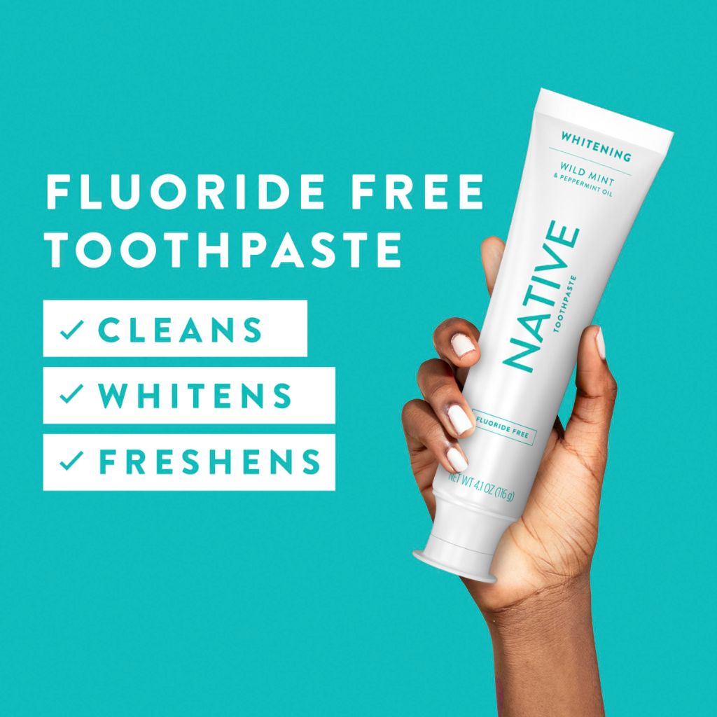 Native Fluoride Free Whitening Toothpaste - Wild Mint & Peppermint Oil, 4.1oz (3 Pack)