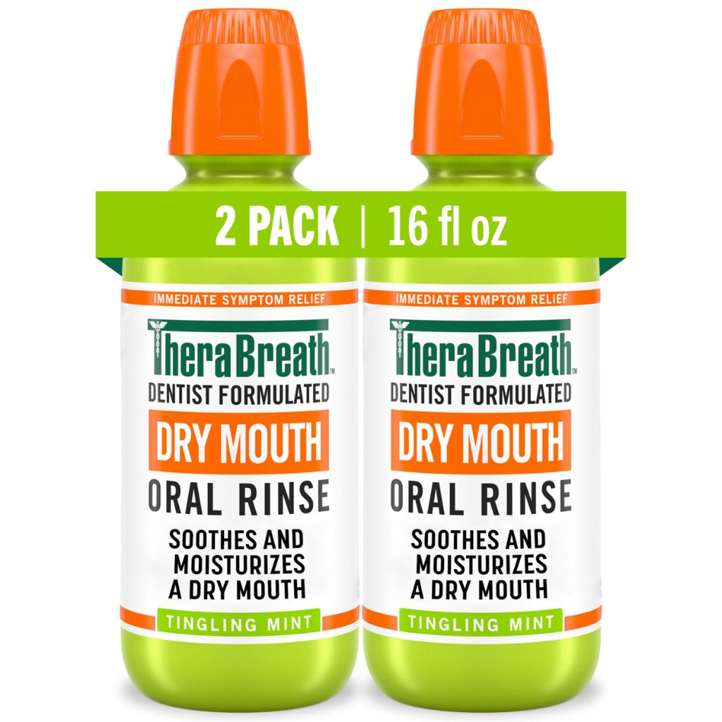 TheraBreath Dry Mouth Oral Rinse - Tingling Mint, 16 fl. oz. (2 Pack)
