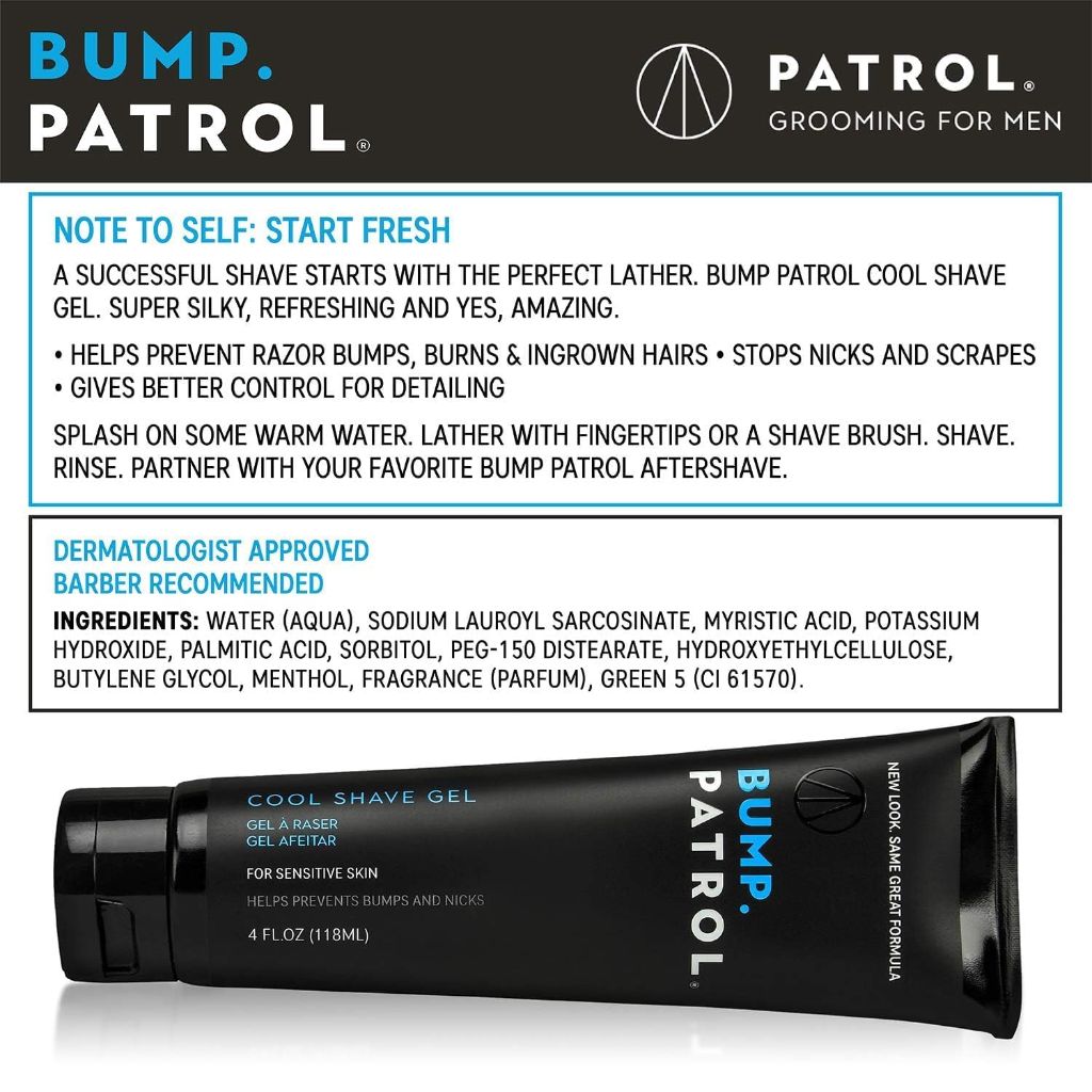 Bump Patrol Cool Shave Gel for Sensitive Skin - 4 fl. oz.