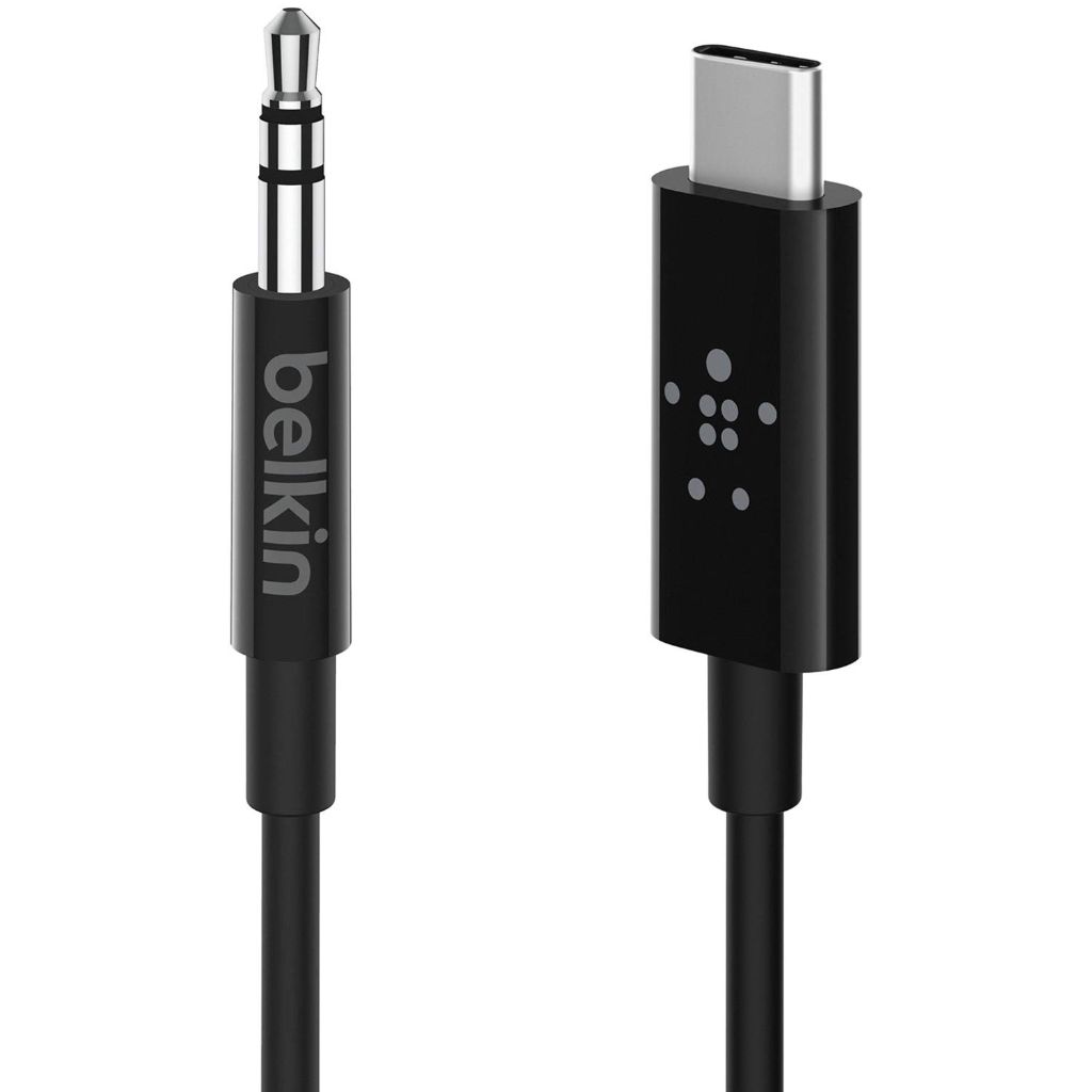 Belkin F7U079bt03-BLK Rockstar 3.5 mm to USB-C Audio Cable (3 ft.)