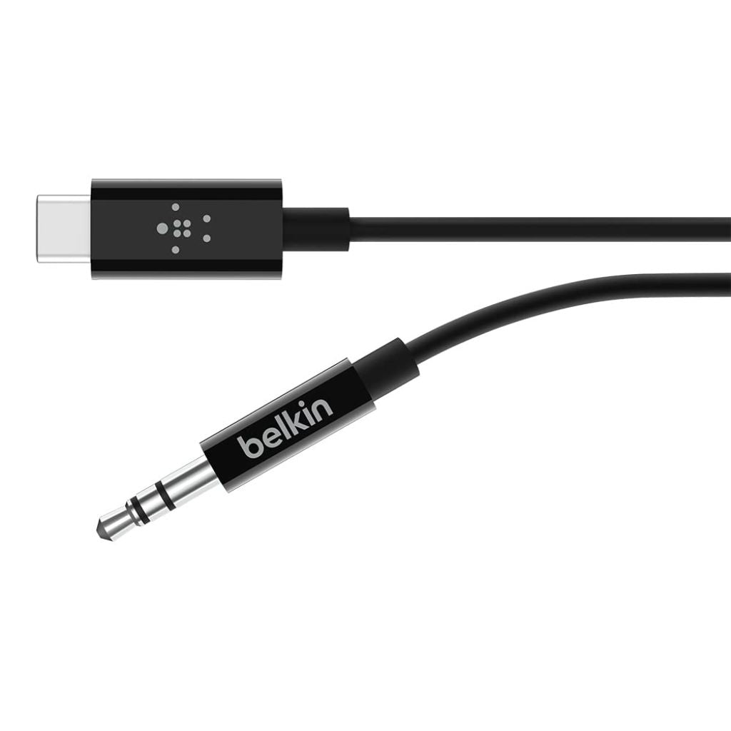 Belkin F7U079bt03-BLK Rockstar 3.5 mm to USB-C Audio Cable (3 ft.)