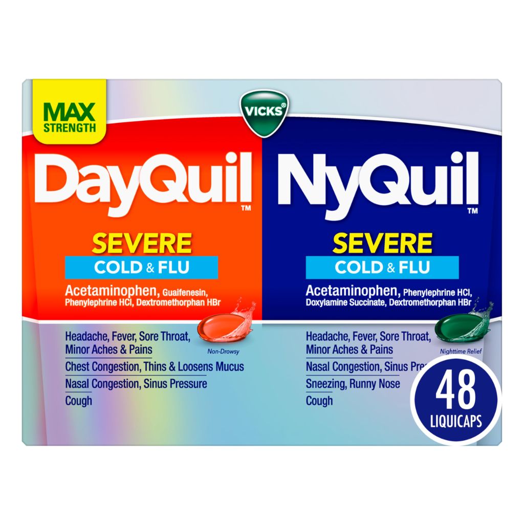 Vicks DayQuil & NyQuil Severe Cold & Flu Combo Pack - 48 LiquiCaps