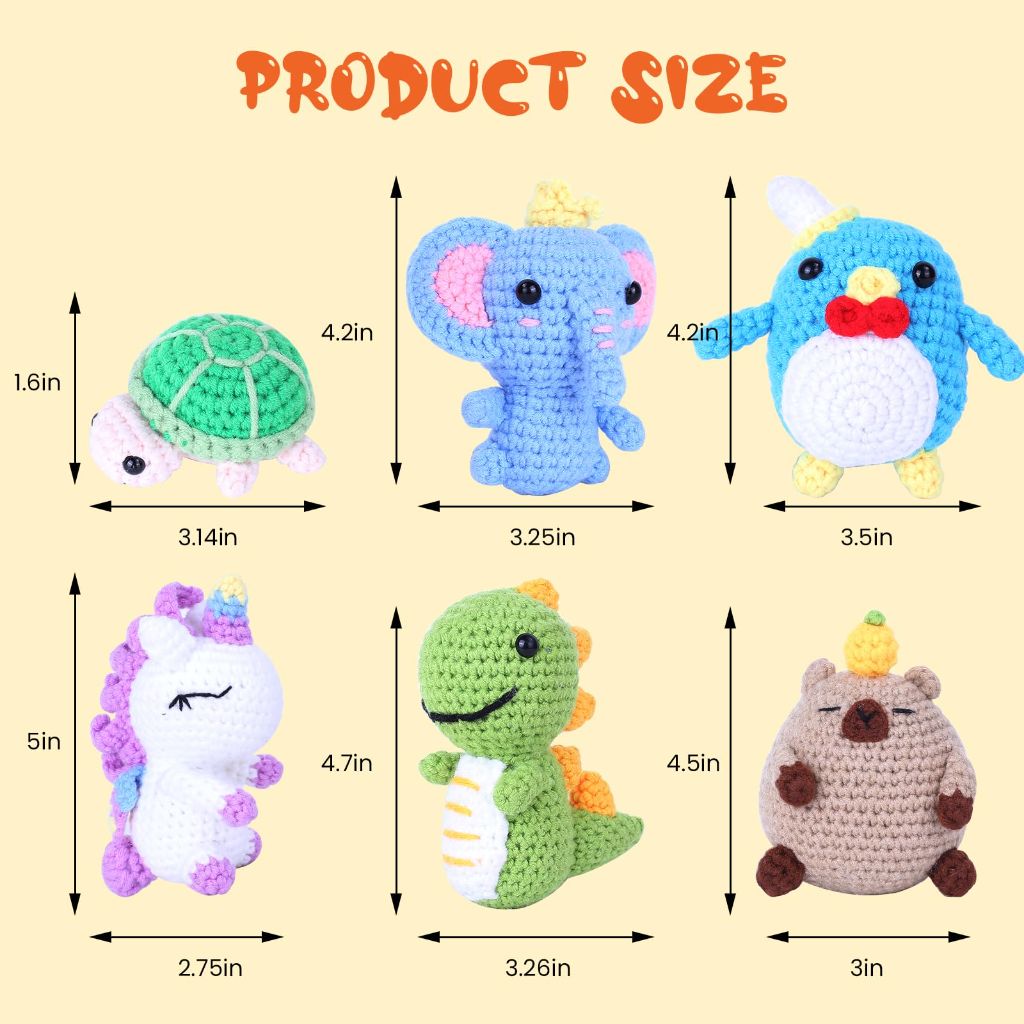 BOLDNOVA Crochet Kit for Beginners 6PCS