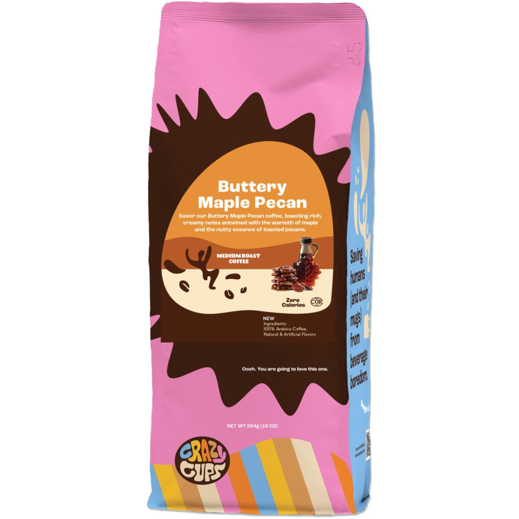 Crazy Cups Buttery Maple Pecan Flavored Ground Coffee, 10oz