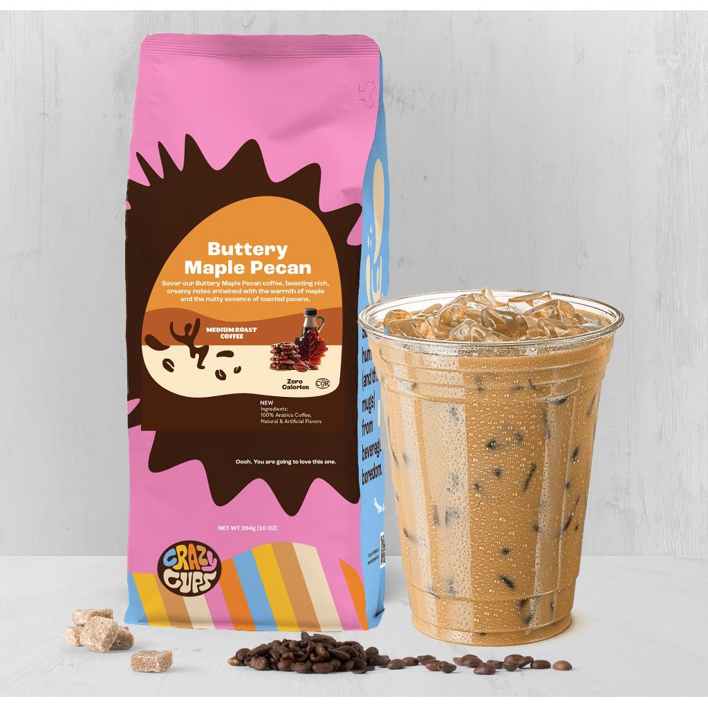 Crazy Cups Buttery Maple Pecan Flavored Ground Coffee, 10oz
